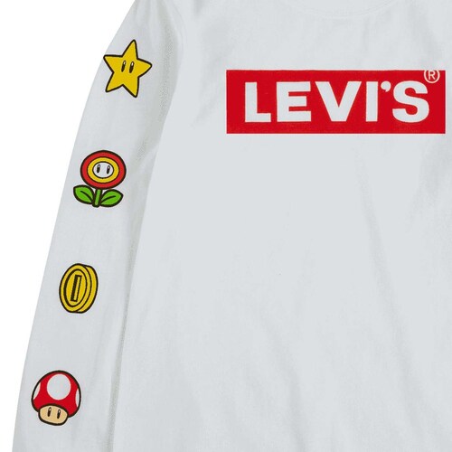 Playera Manga Larga Blanca para Niño Nintendo