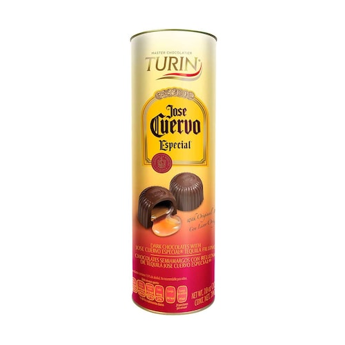 Chocolate Relleno de Tequila Jose Cuervo Tubo Turin 200 Grs