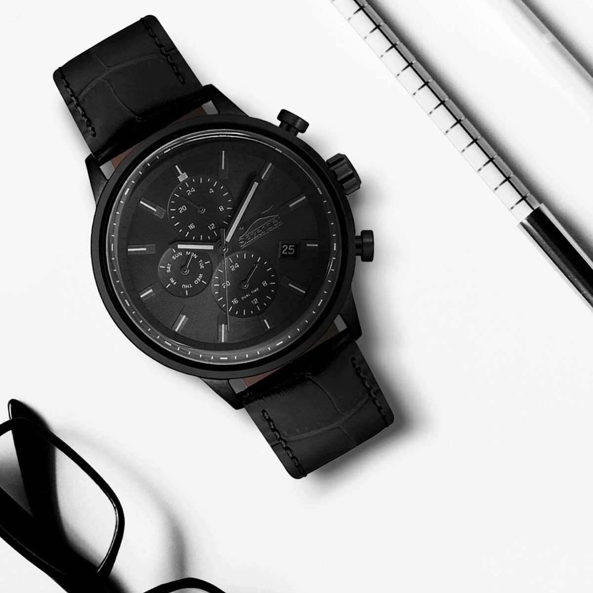 Reloj para Caballero Slazenger de Piel Negro