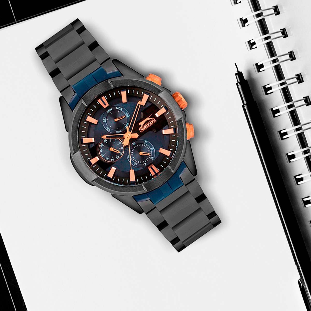 Reloj para Caballero Slazenger de Metal Negro