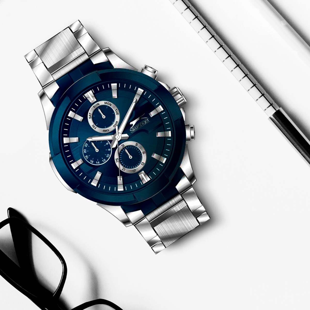 Reloj para Caballero Slazenger de Metal Plata