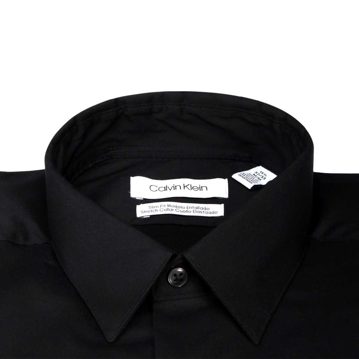 Camisa de Vestir B sica para Hombre Calvin Klein Stretch Negro