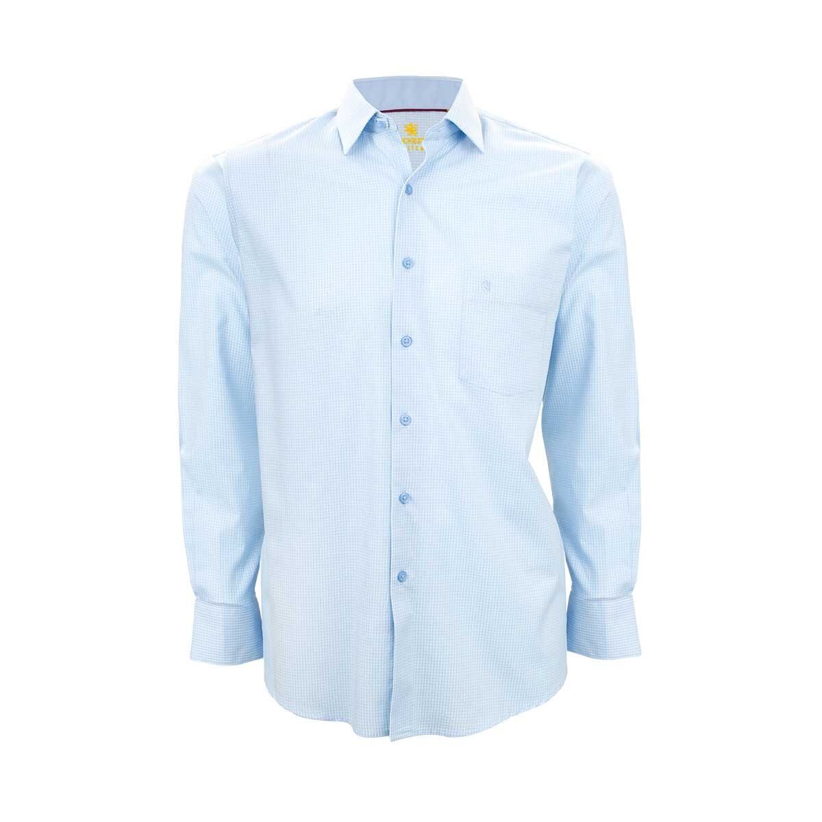 Camisa de Vestir a Cuadros Azul para Caballero Manchester