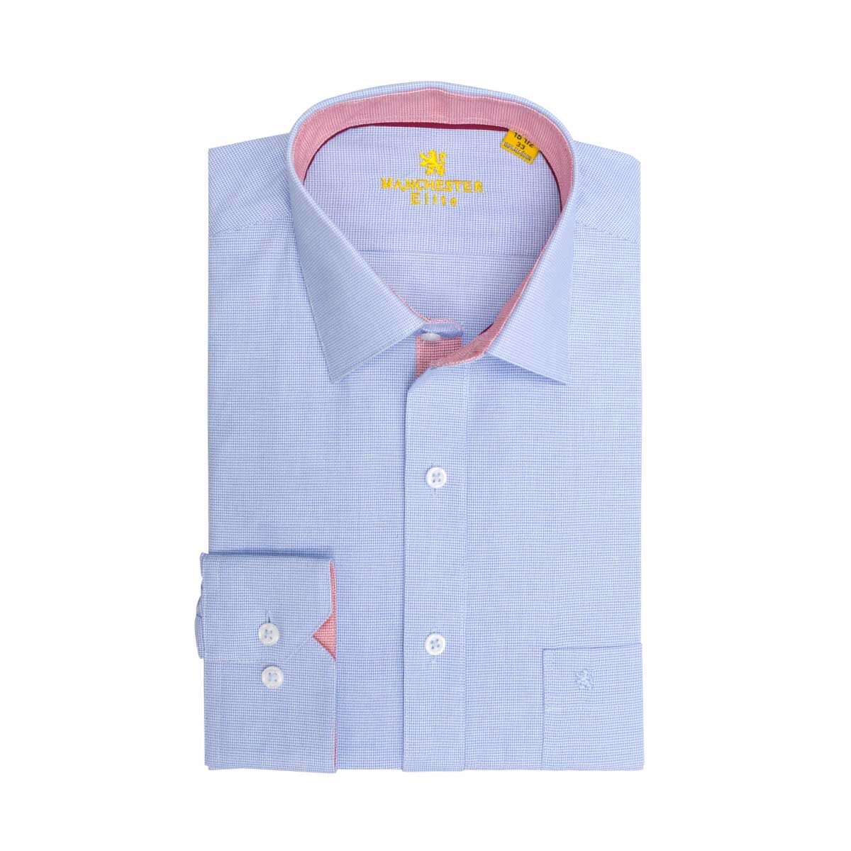 Camisa de Vestir Azul para Caballero Manchester