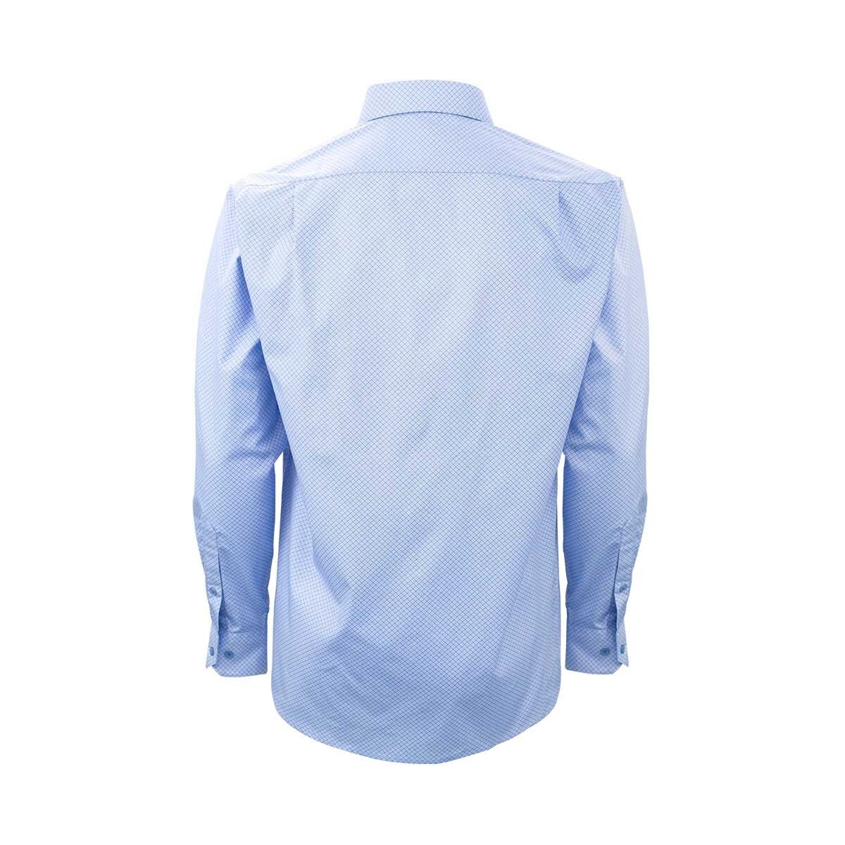 Camisa de Vestir con Estampado Azul para Caballero Manchester