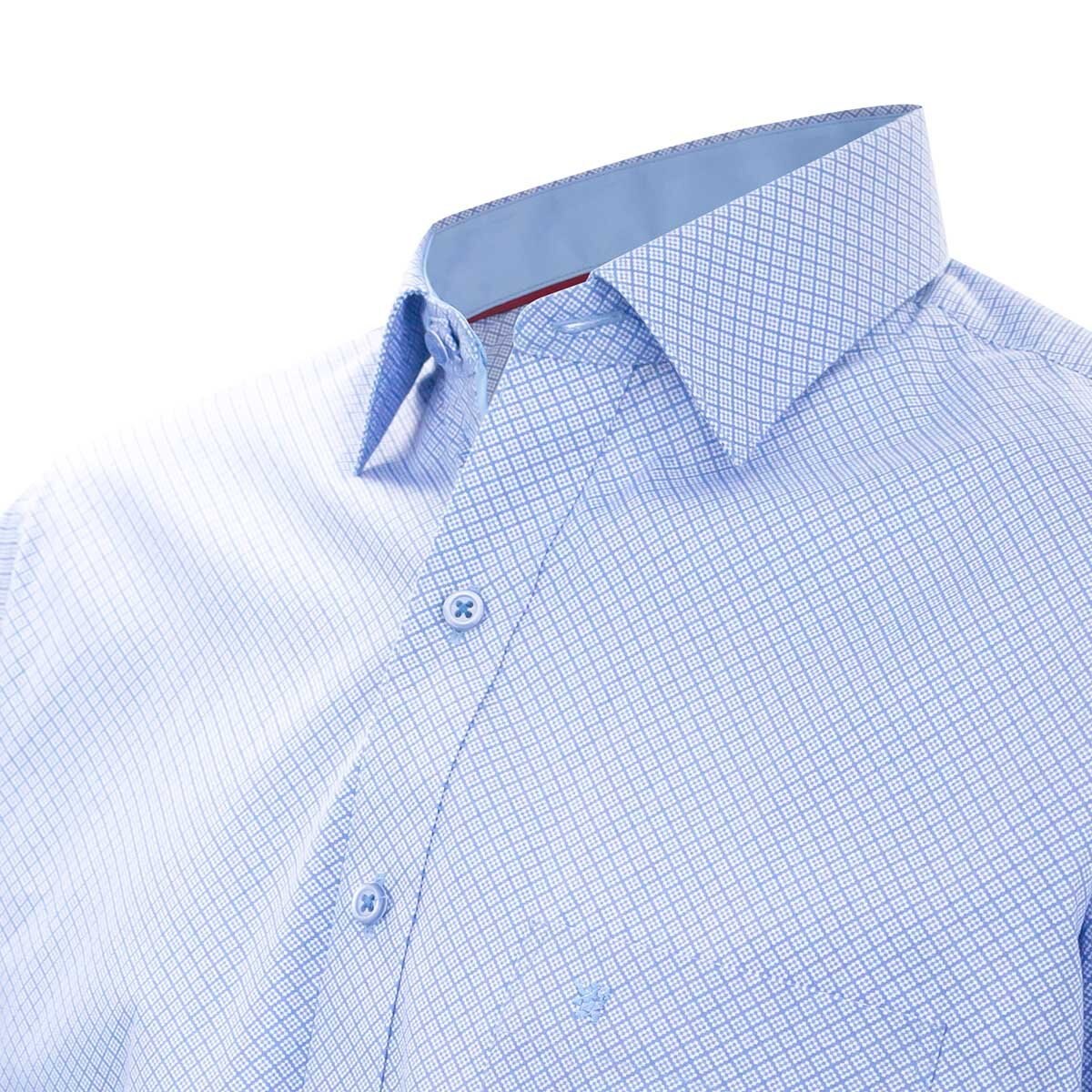 Camisa de Vestir con Estampado Azul para Caballero Manchester