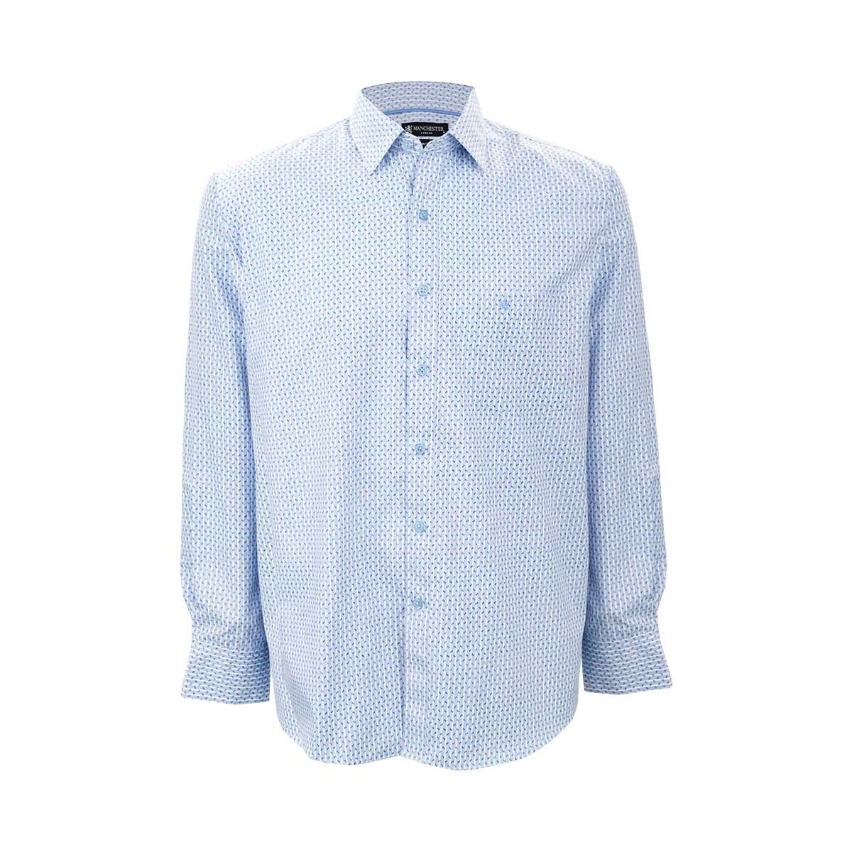 Camisa de Vestir Rayada Azul para Caballero Manchester