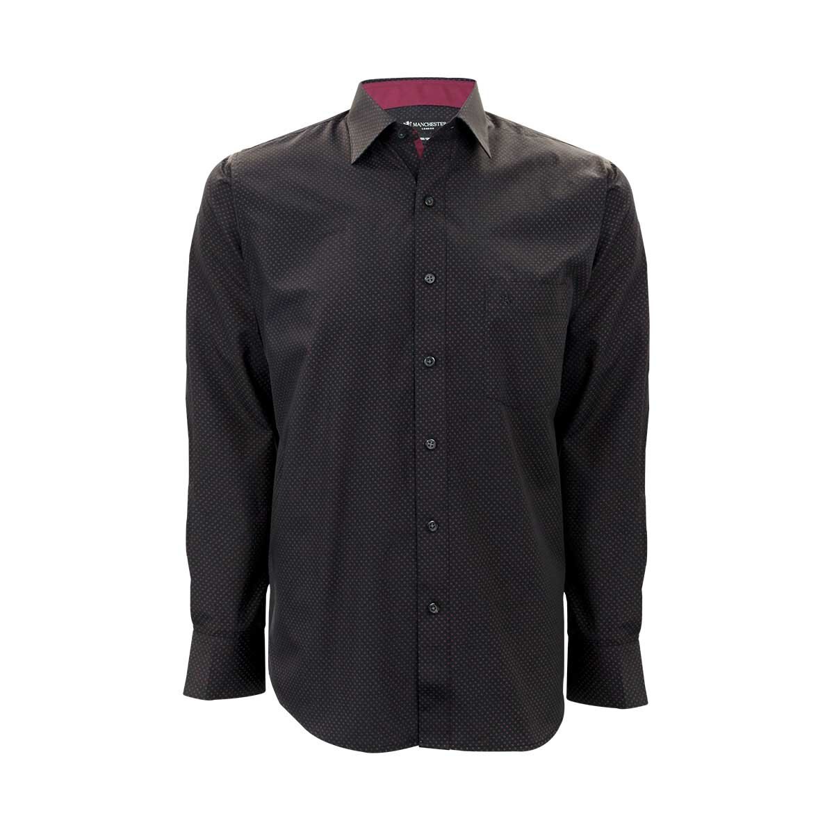 Camisa de Vestir Cuadros Vino Combinado para Caballero Manchester