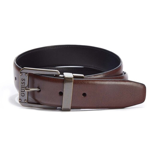 Cinturón Reversible Negro Café para Caballero Guess
