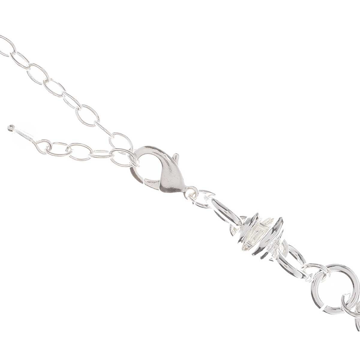 Collar Plateado Tipo Sencillo con Detalles de Aro Alrededor Napier
