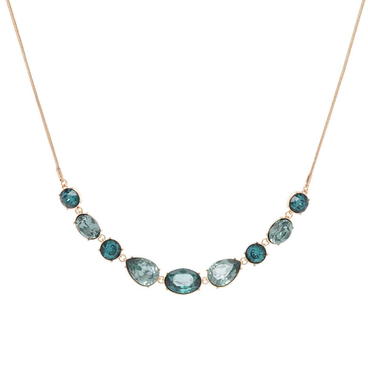 Collar Dorado Detalle Centrado de Resina en Tonos Verdes Nine West