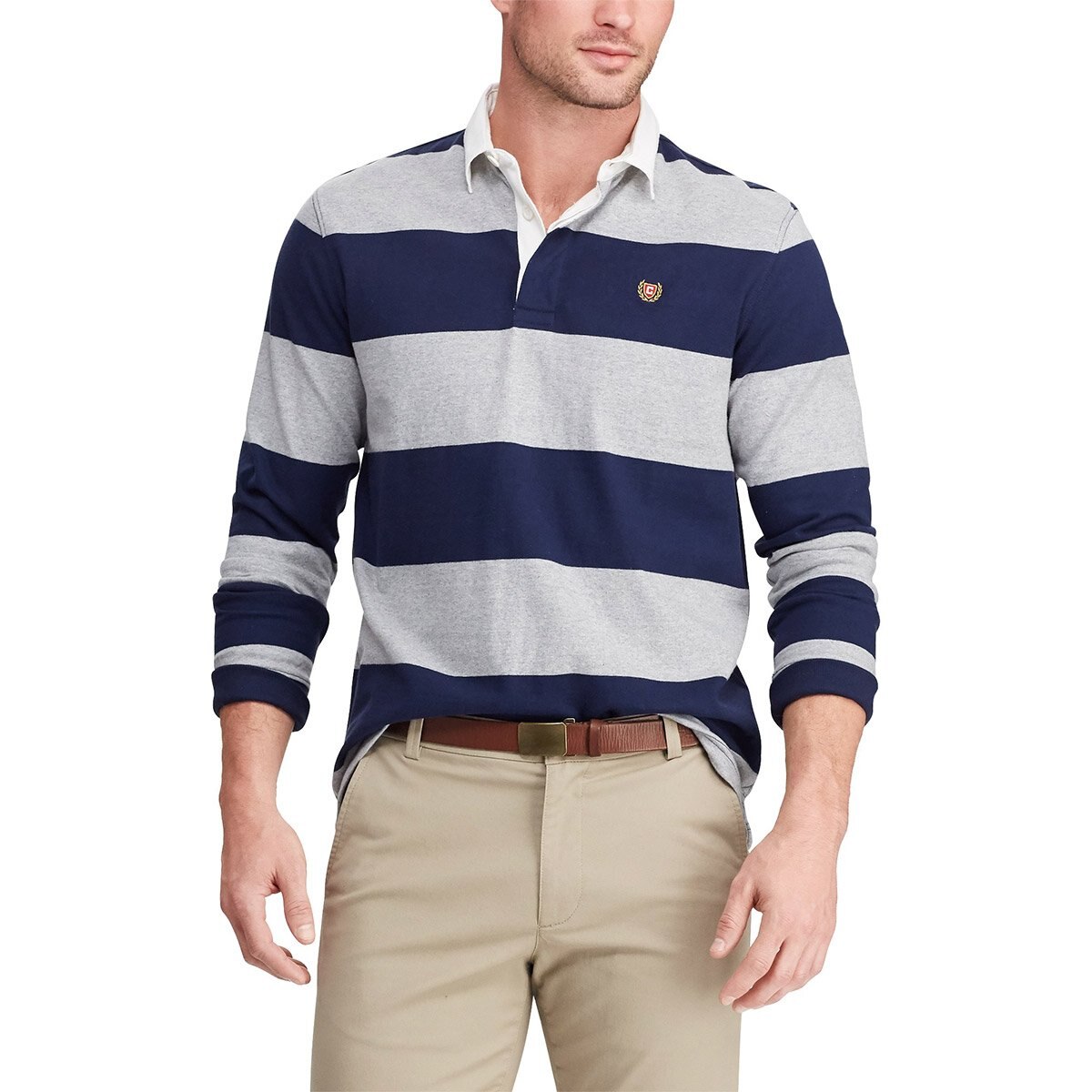 Playera Polo Regular Manga Larga Raya para Caballero Chaps