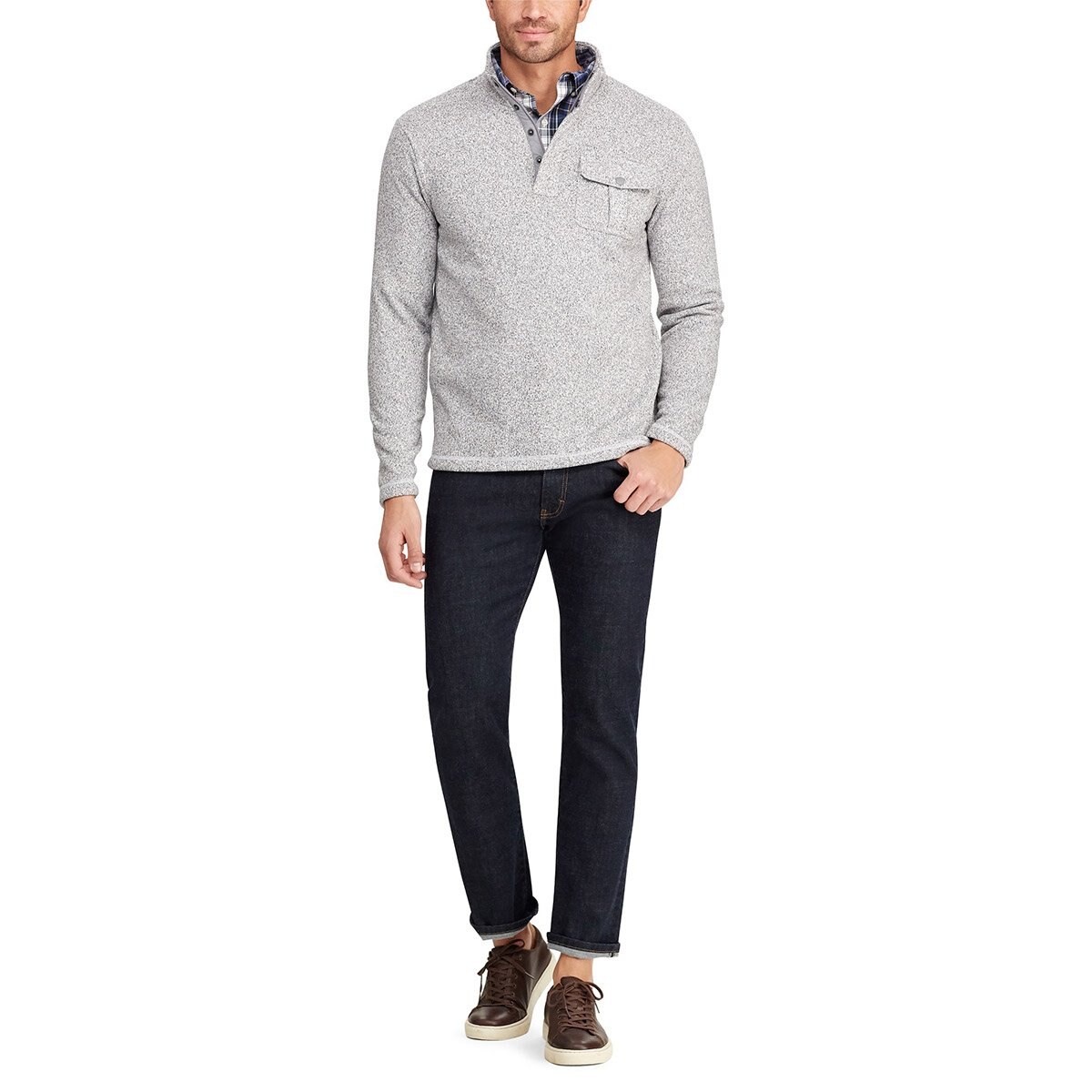 Suéter Regular Gris con Cierre para Caballero Chaps