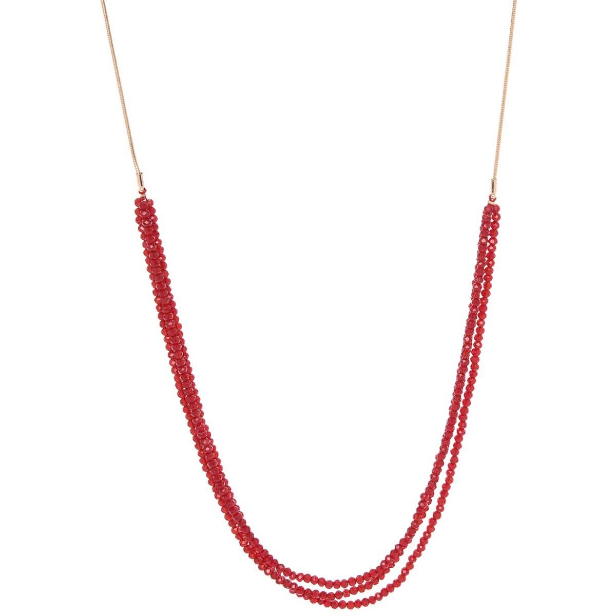 Collar Dorado Tipo Niveles con Resina Color Rojo Nine West