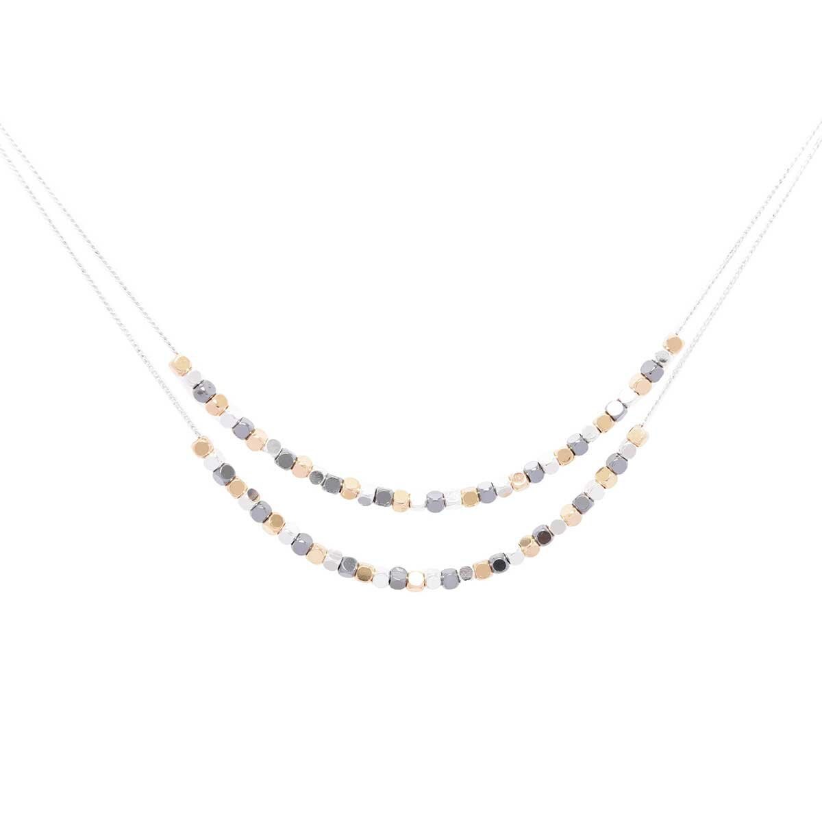 Collar Tritono con 2 Niveles con Pequeña Pedrería Nine West