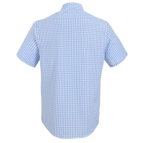 Camisa Manga Corta a Cuadros Azul con Blanco para Caballero Bruno Magnani