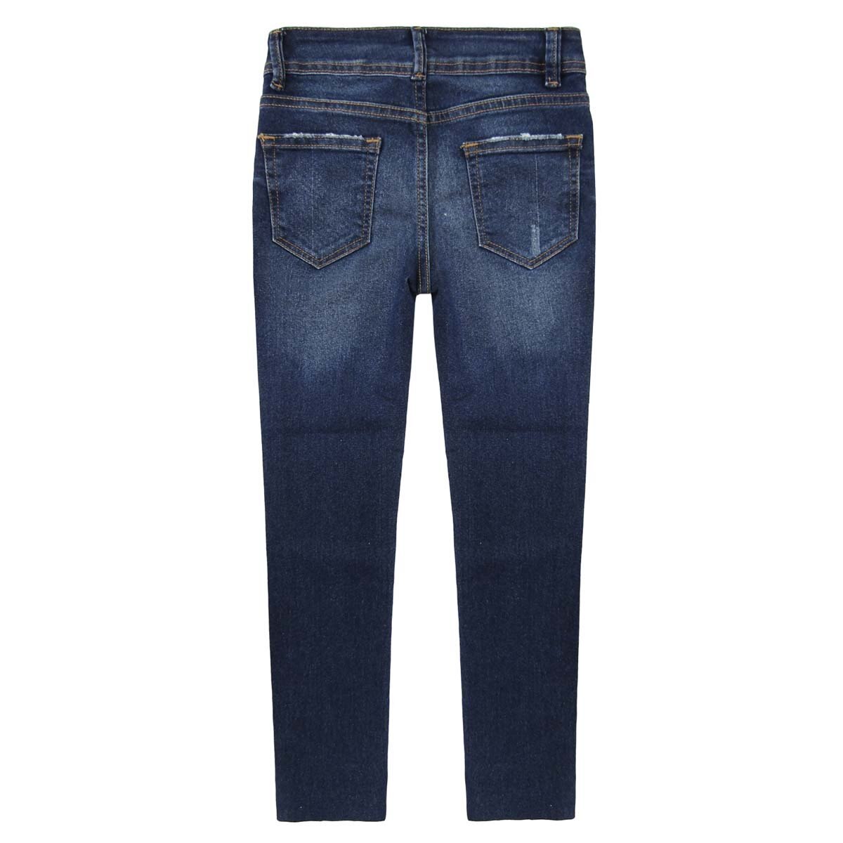 Jeans Skinny con Destruccion Y Pedreria al Frente Fukka para Niña