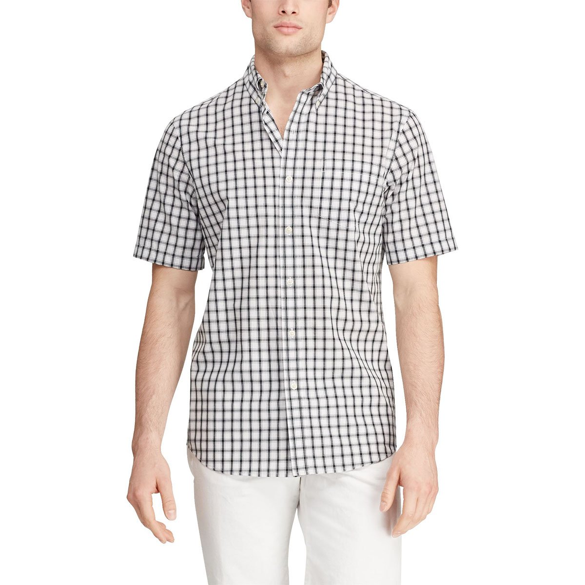 Camisa Slim Manga Corta Cuadro Chaps Para Caballero Sears