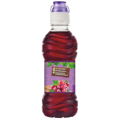 Agua con Jugo Natural de Uva, 300 Ml.  Tapa con Chupón Bonafont Kids