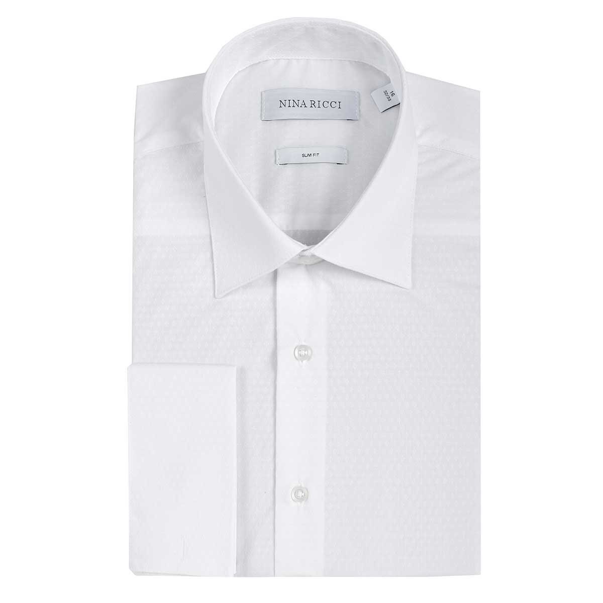 Camisa de Vestir para Caballero Manga Larga Blanca Nina Ricci