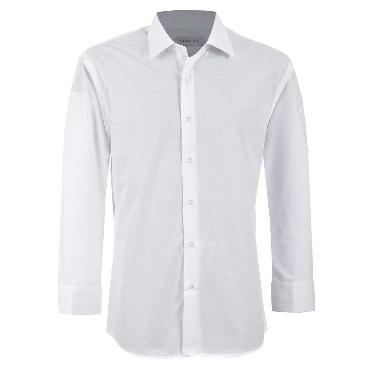 Camisa de Vestir para Caballero Manga Larga Blanca Nina Ricci