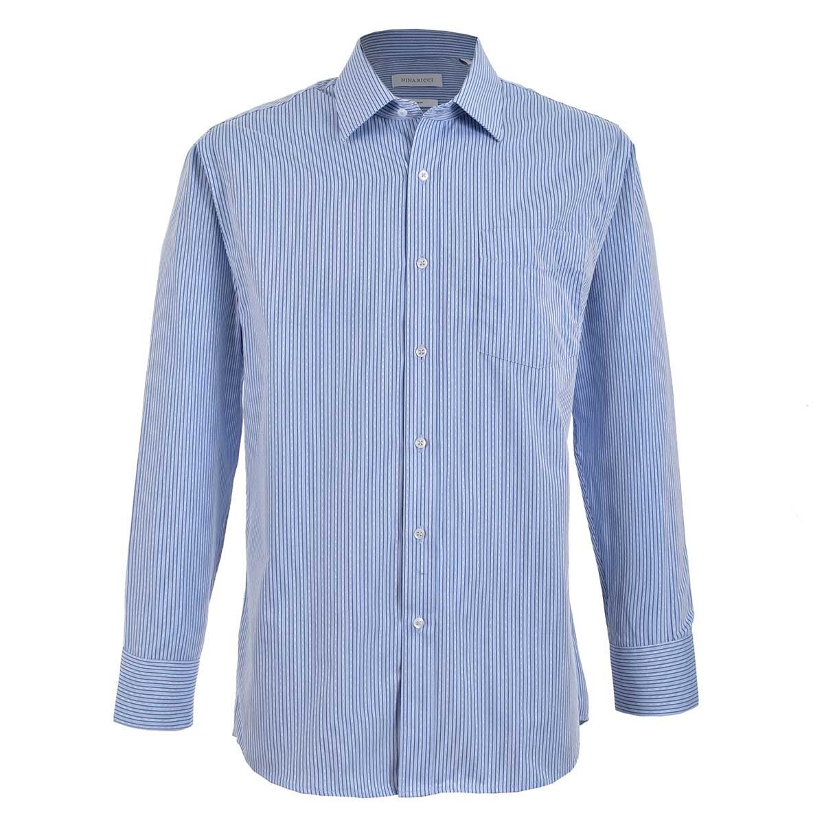 Camisa de Vestir para Caballero Manga Larga Azul Combinado Nina Ricci