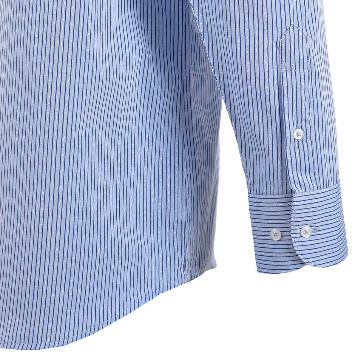 Camisa de Vestir para Caballero Manga Larga Azul Combinado Nina Ricci
