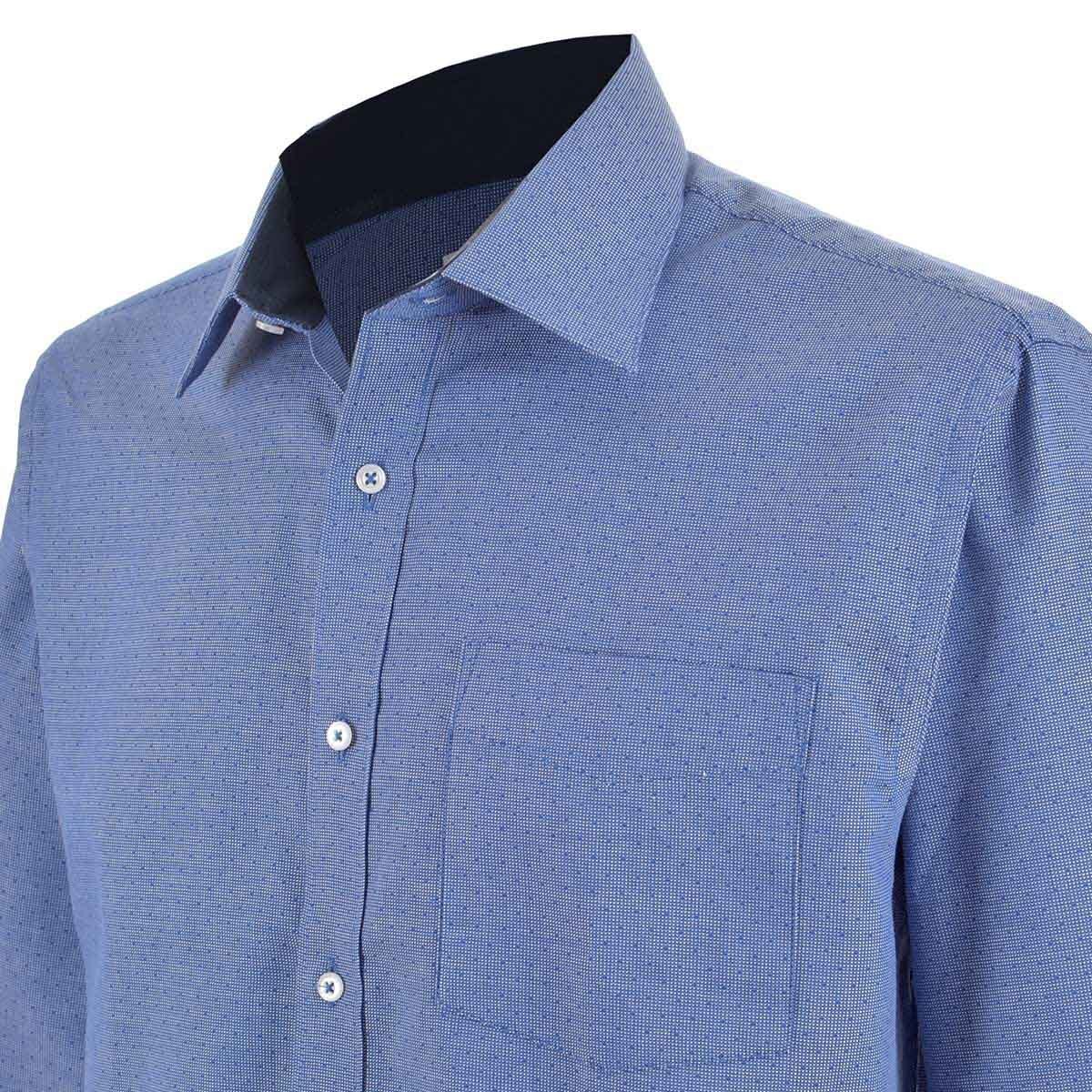 Camisa de Vestir para Caballero Manga Larga Azul Combinado Nina Ricci