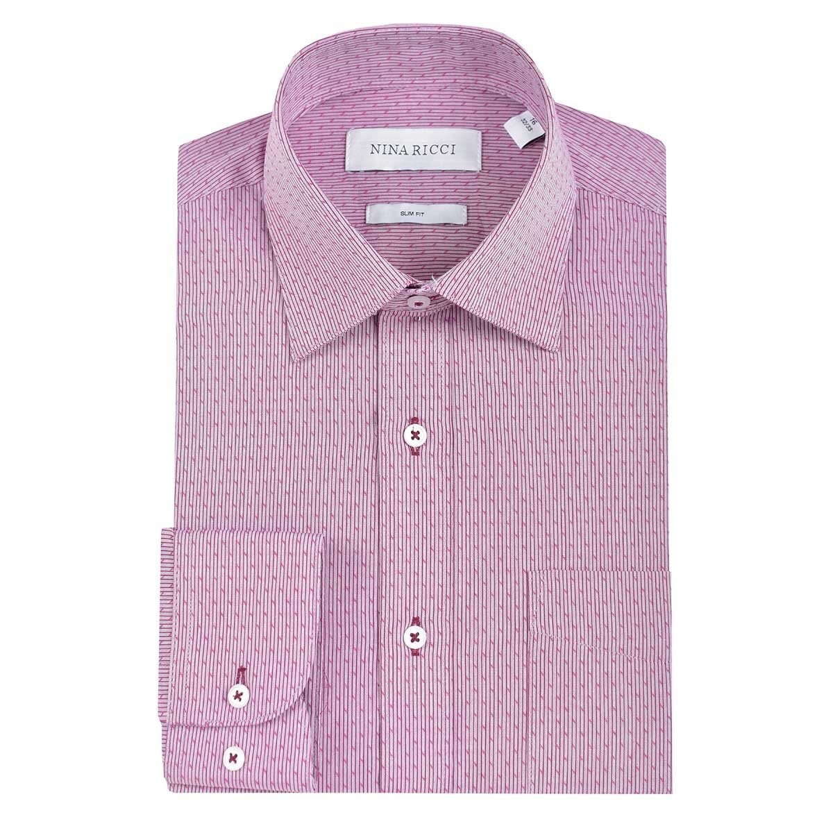 Camisa de Vestir para Caballero Manga Larga Rojo Combinado Nina Ricci