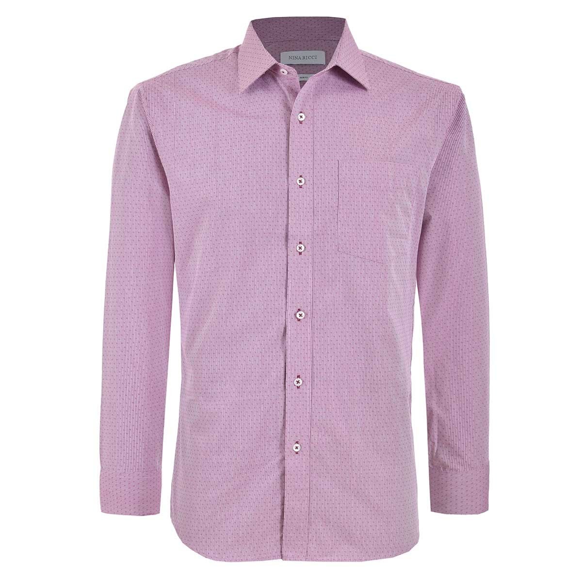 Camisa de Vestir para Caballero Manga Larga Rojo Combinado Nina Ricci