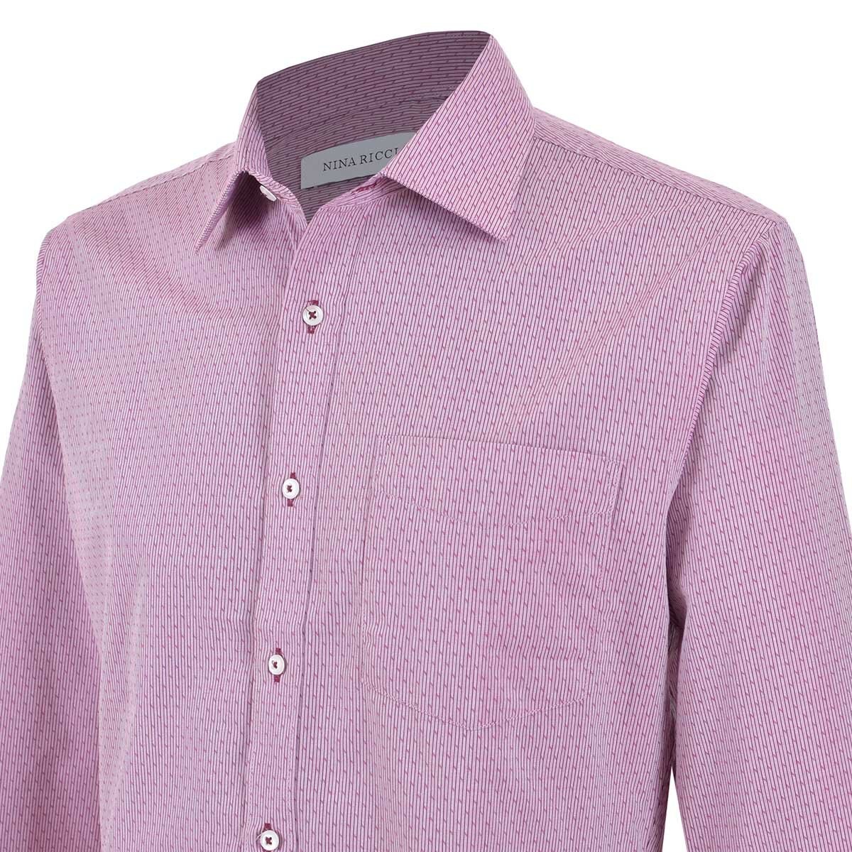 Camisa de Vestir para Caballero Manga Larga Rojo Combinado Nina Ricci