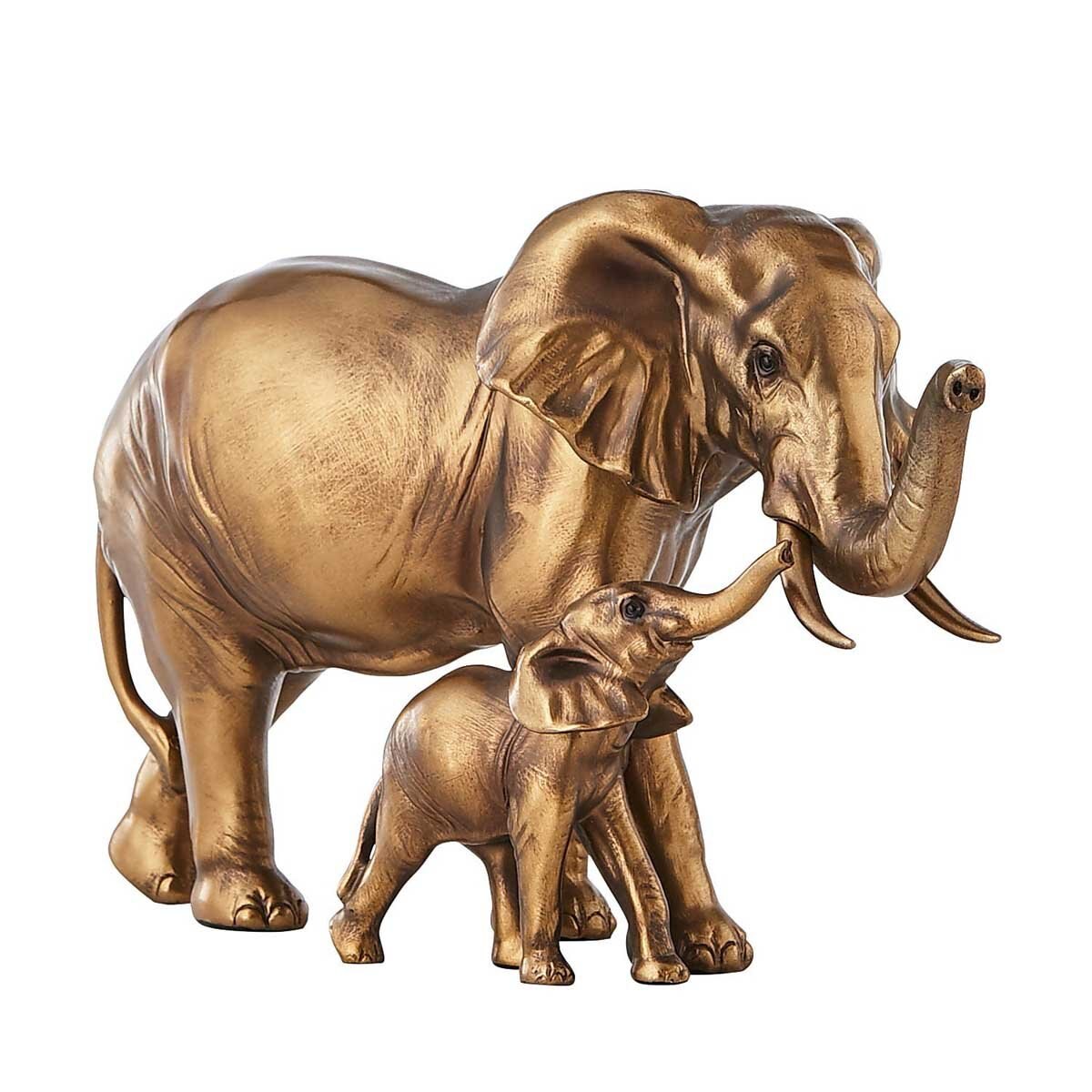 Figura Decorativa Elephant Mom Baby Bronze - Pier 1 Imports