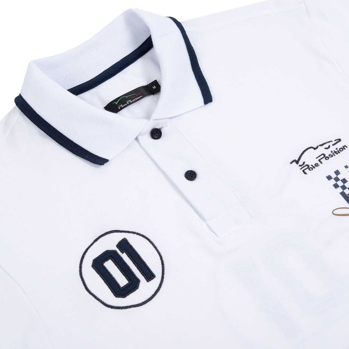 Polo Edenpark Blanco para Caballero Pole Position