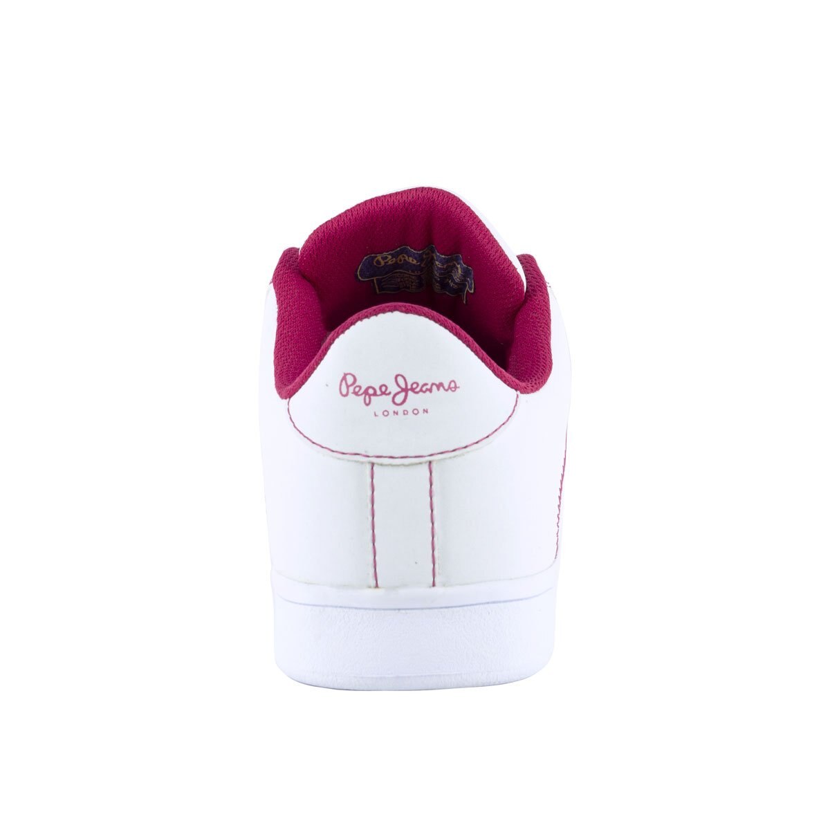 Tenis Casual Dama Blanco Costuras Contraste Rosa Pepe Jeans