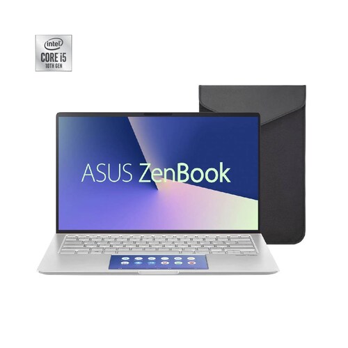 Laptop 14" Asus Zenbook Ux434Fac-A5318T Plata+ Funda y Adaptador