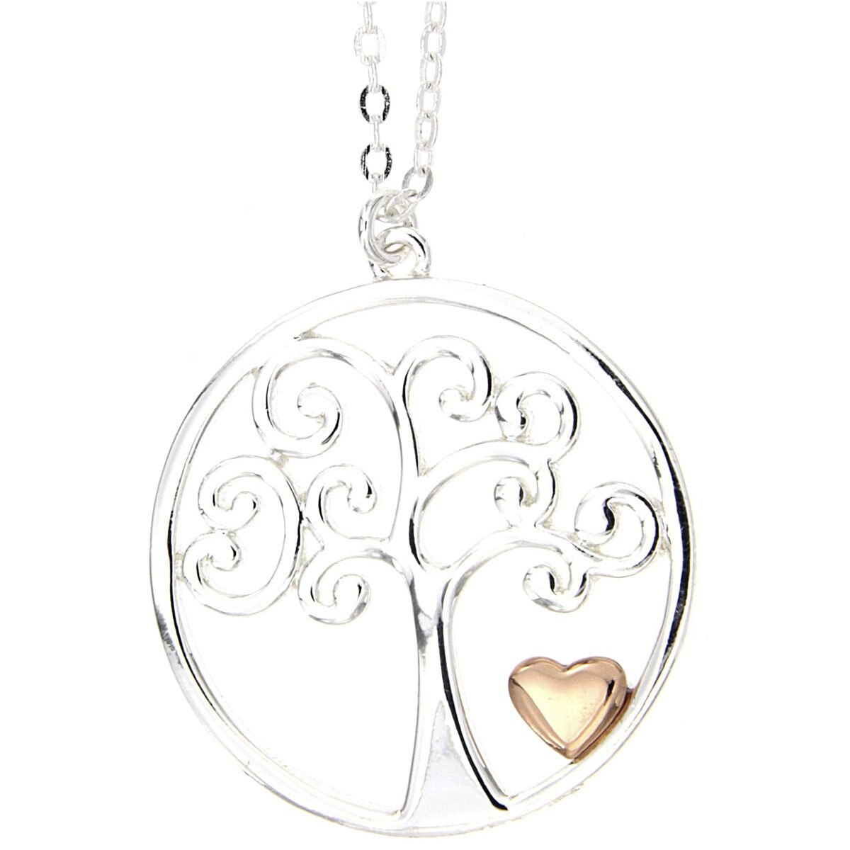 Dije con Cadena Árbol de la Vida Acabado Plateado Coco Cherie
