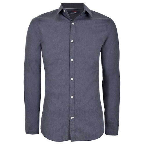 Camisa Manga Larga Casual Fantasia Gris Carlo Corinto Sport para Caballero