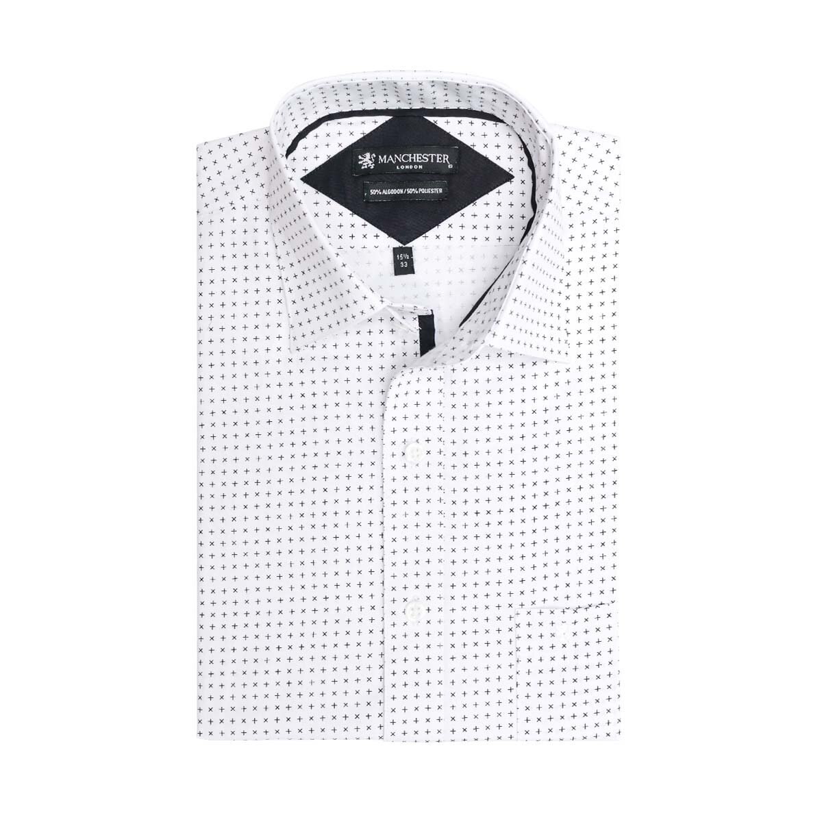 Camisa de Vestir Cuadros Azul para Caballero Manchester