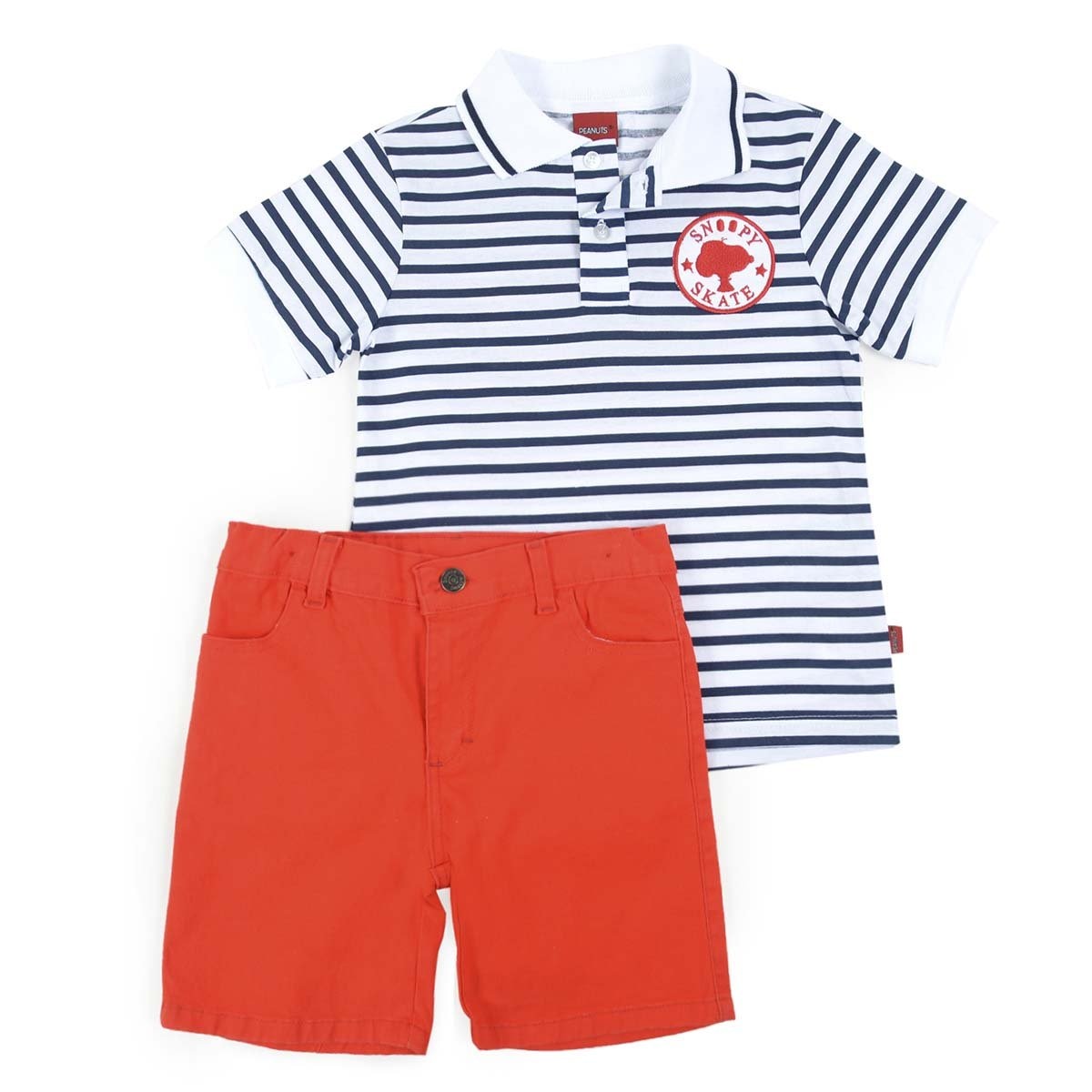 Conjunto de 2 Piezas para Niño Playera Polo Azul con Short Snoopy