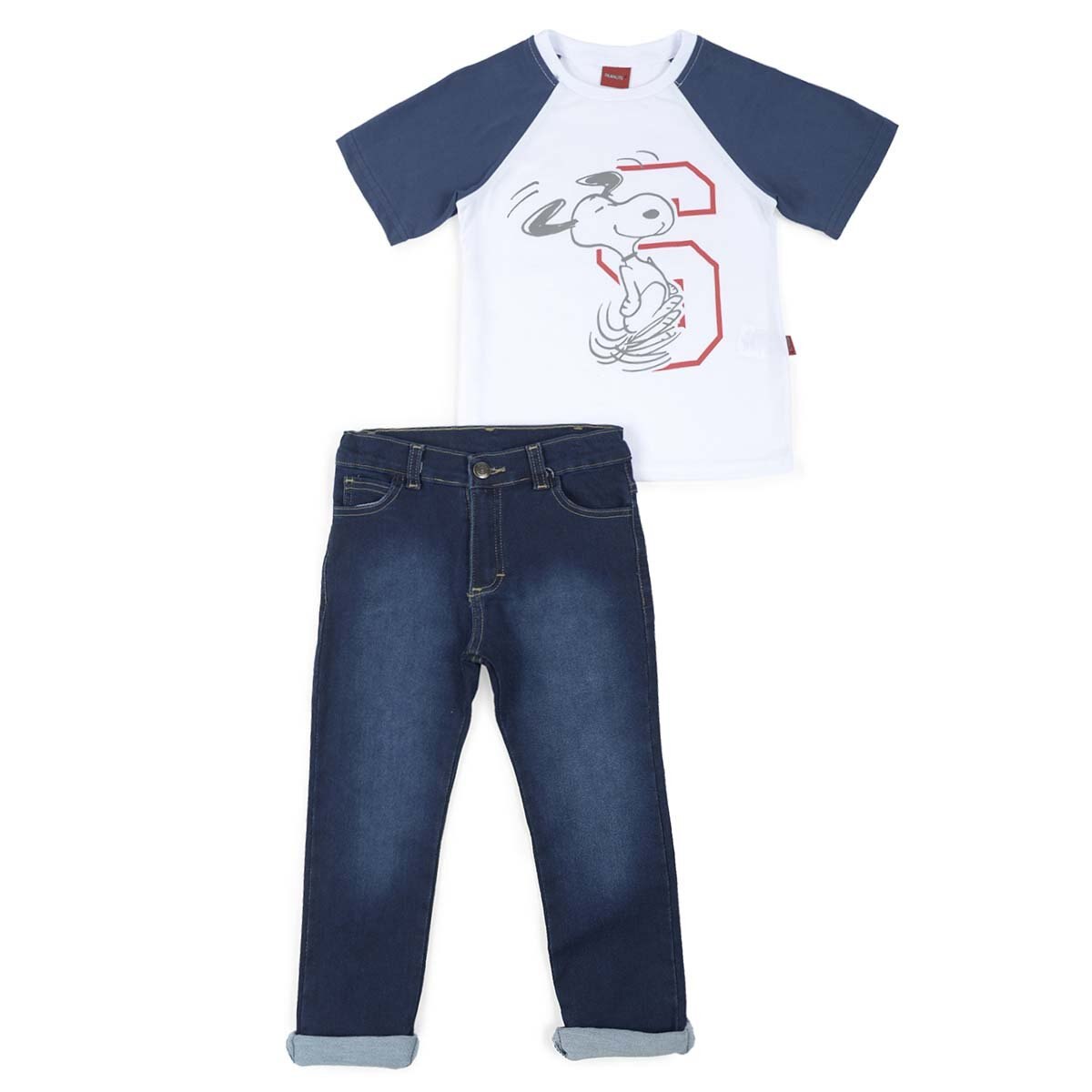 Conjunto de 2 Piezas para Niño Playera Manga Ranglan con Pantalón Snoopy