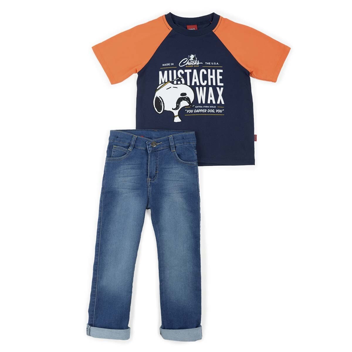 Conjunto de 2 Piezas para Niño Playera Manga Ranglan con Pantalón Snoopy