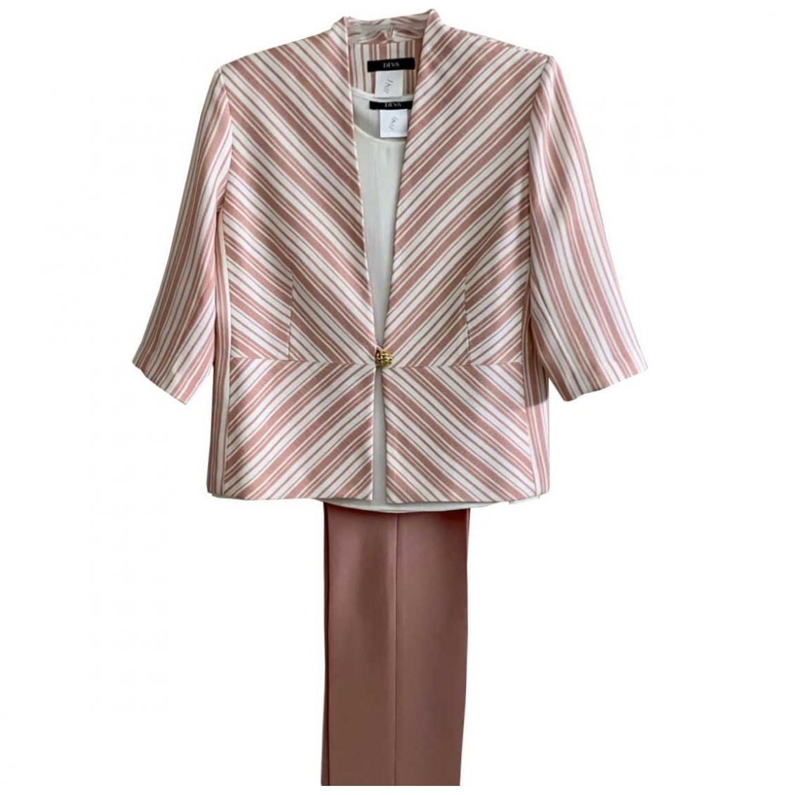 Conjunto Rosa Claro 3 Pzas. Saco Pant. Y Top Diva