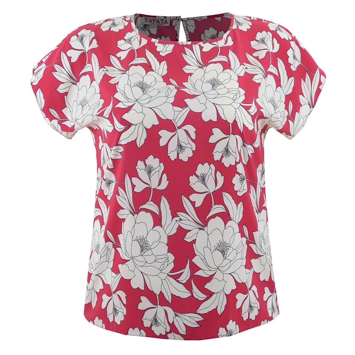 Blusa Multicolor Escote Redondo Manga Kimono Tavata para Dama