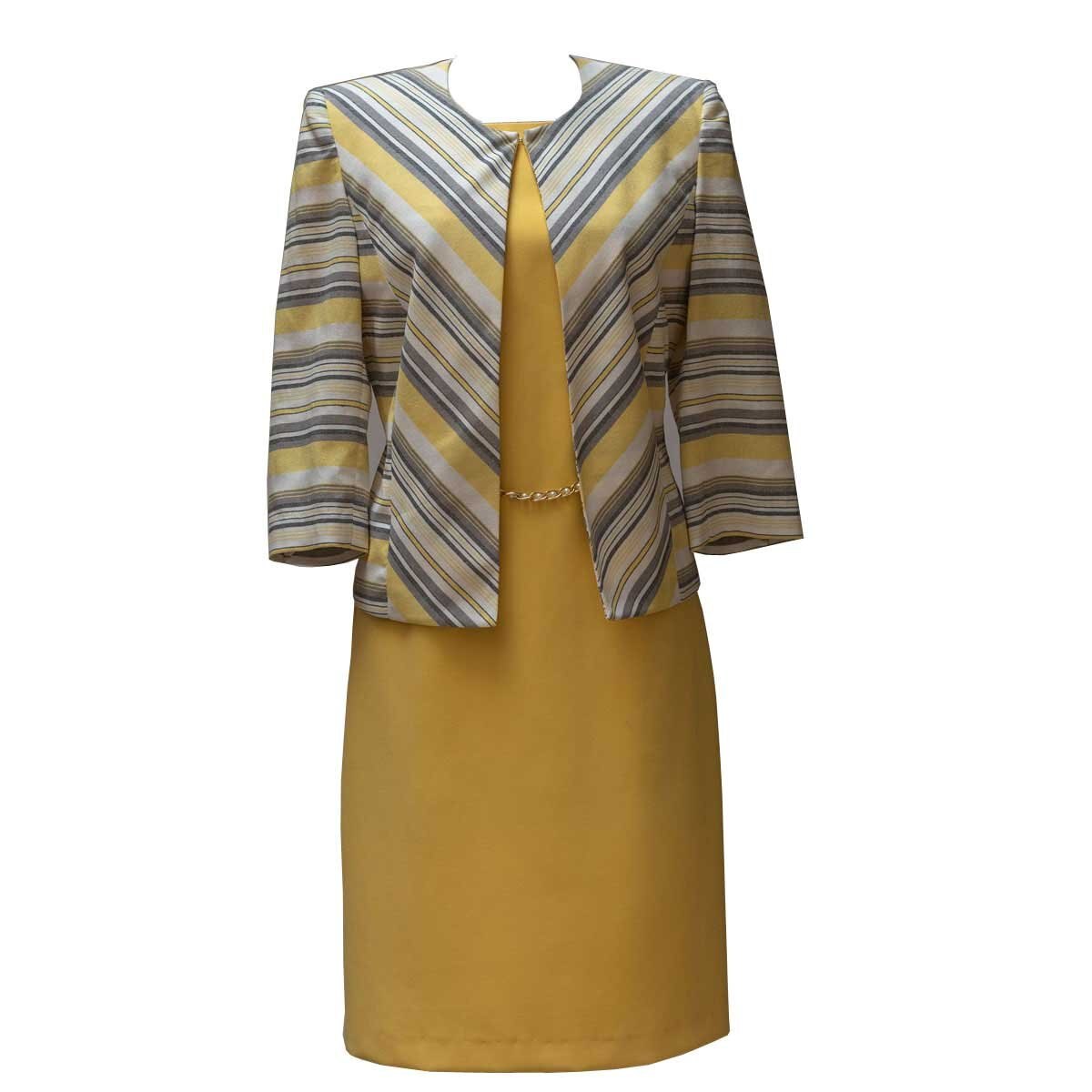 Conjunto Amarillo Combinado 2Pzas. Saco Y Vestido Diva