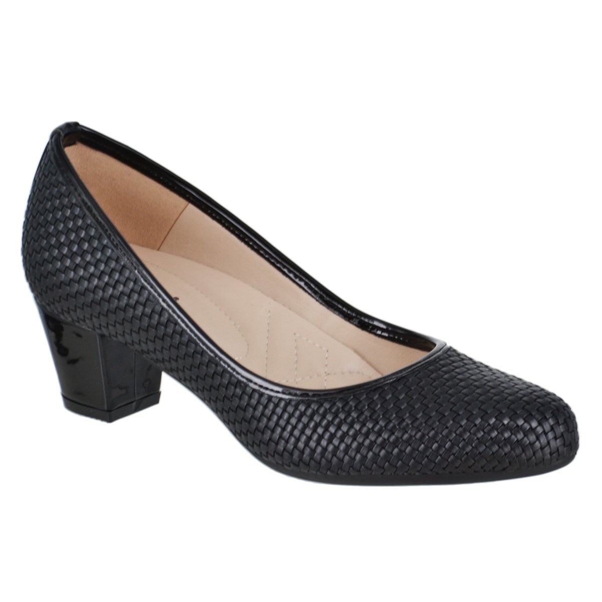 Zapatilla con Textura Y Tacón Bajo Joyce Color Negro