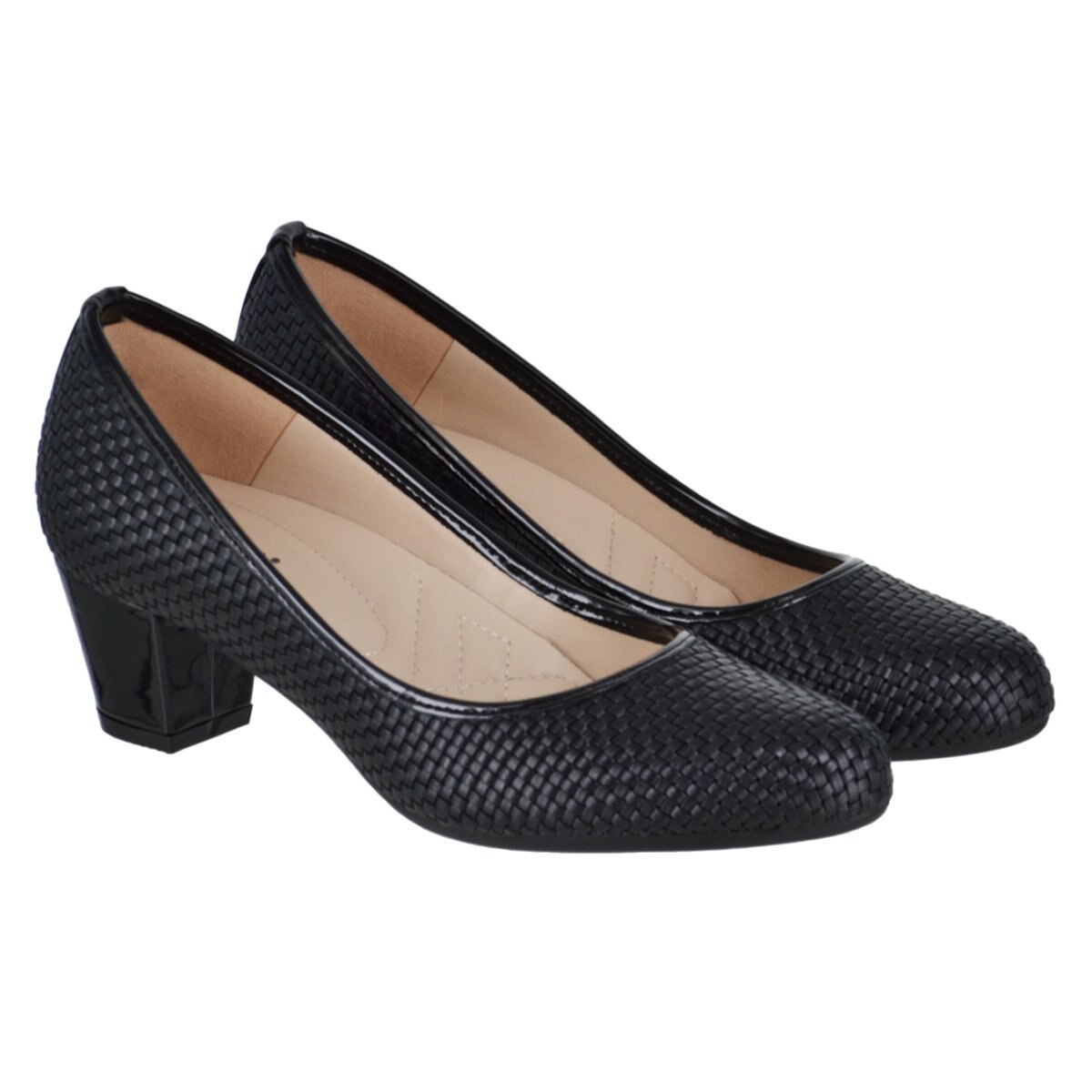 Zapatilla con Textura Y Tacón Bajo Joyce Color Negro