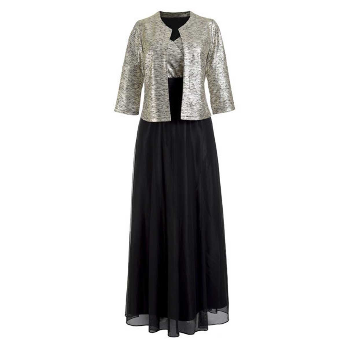 Vestido Negro Combinado con Encaje D Turash