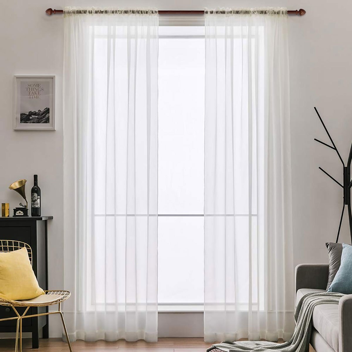 Cortinero Caoba Set Button de Madera 2.54 Cm 1.83 Fua