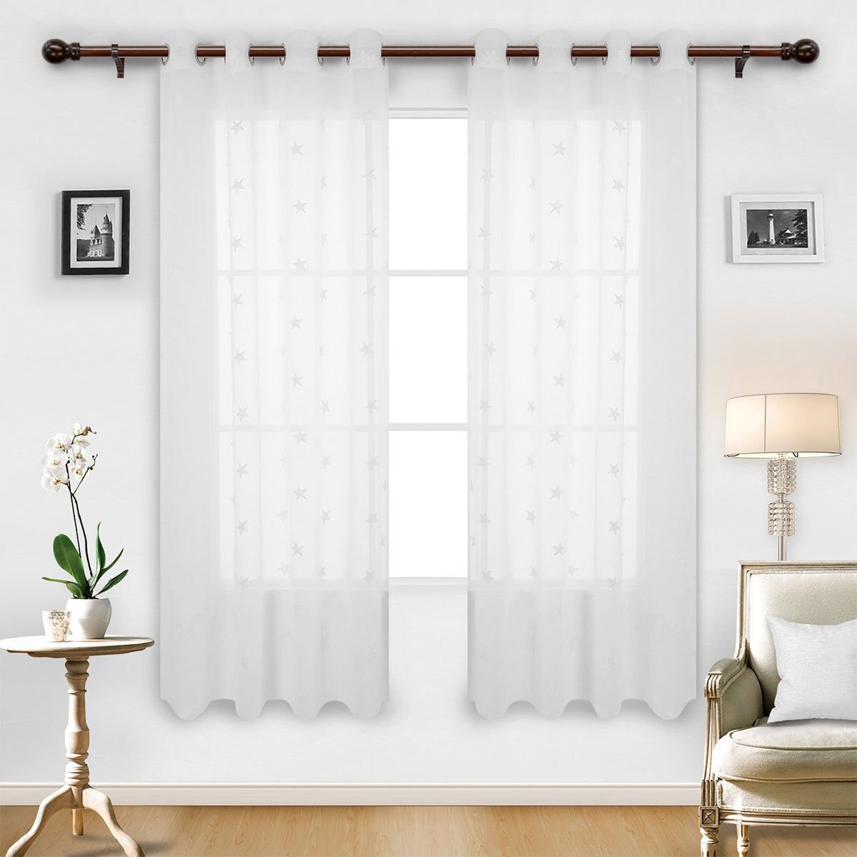 Cortinero Caoba Set Ball de Madera 2.54 Cm 1.83 Fua