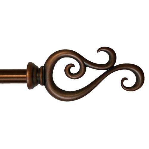 Cortinero  Plata Set Fancy Scroll de Metal 1.9 Cm 1.22-2.14 Fua